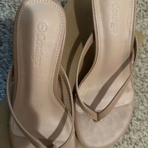 Worn once Thong heels size 7